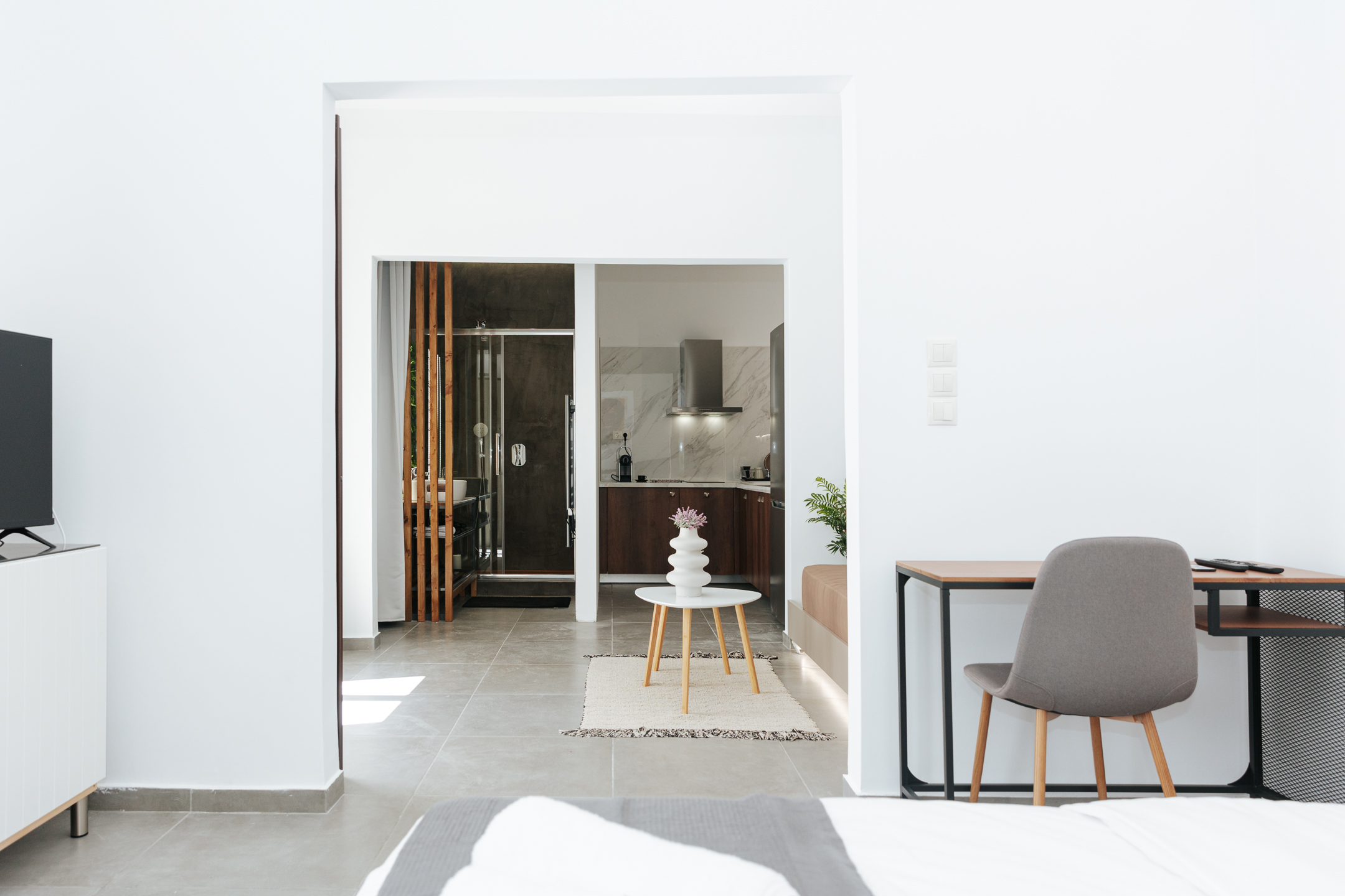 mini suite minimal cozy apartment athens rent short term medium term long term
